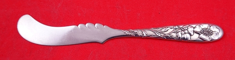 Butter Spreader flat handle w/ poppy motif  6
